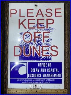 Vintage Please Keep Off Dunes South Carolina 12 x 18 Metal Sign