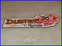 Vintage Plymouth Duster + Tornado Guy 14 Metal 2 Door Car Gasoline & Oil Sign