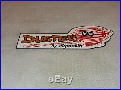 Vintage Plymouth Duster + Tornado Guy 14 Metal 2 Door Car Gasoline & Oil Sign