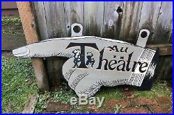 Vintage Pointing Finger Theater Marquis Sign, Folk Art, Primitive, French