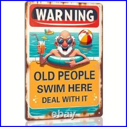 Vintage Pool Sign Aluminum Sign 8x12 12x18 Inch Funny Warning Decor