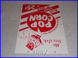 Vintage Popcorn 25 Cents & Mr. Dee-lish 18 Porcelain Metal Gasoline & Oil Sign