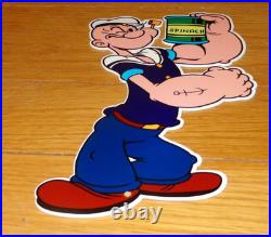 Vintage Popeye The Sailor Man +spinach 13 Metal Soda Cartoon Gasoline Oil Sign