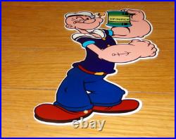 Vintage Popeye The Sailor Man +spinach 13 Metal Soda Cartoon Gasoline Oil Sign