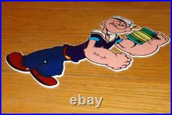 Vintage Popeye The Sailor Man +spinach 13 Metal Soda Cartoon Gasoline Oil Sign
