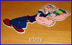 Vintage Popeye The Sailor Man +spinach 13 Metal Soda Cartoon Gasoline Oil Sign