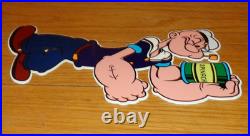 Vintage Popeye The Sailor Man +spinach 13 Metal Soda Cartoon Gasoline Oil Sign
