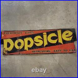 Vintage Popsicle Metal Litho Sign Gas- Oil Soda Cola