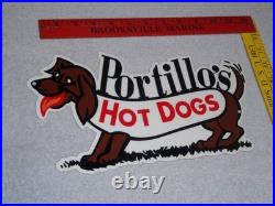 Vintage Portillo's Hot Dogs Weiner Dog Metal Portillos Fast Food Restaurant Sign