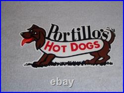 Vintage Portillo's Hot Dogs Weiner Dog Metal Portillos Fast Food Restaurant Sign