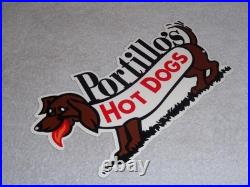 Vintage Portillo's Hot Dogs Weiner Dog Metal Portillos Fast Food Restaurant Sign