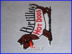Vintage Portillo's Hot Dogs Weiner Dog Metal Portillos Fast Food Restaurant Sign
