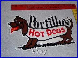 Vintage Portillo's Hot Dogs Weiner Dog Metal Portillos Fast Food Restaurant Sign