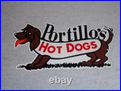 Vintage Portillo's Hot Dogs Weiner Dog Metal Portillos Fast Food Restaurant Sign