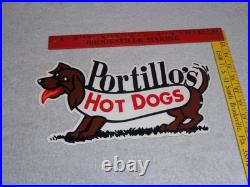 Vintage Portillo's Hot Dogs Weiner Dog Metal Portillos Fast Food Restaurant Sign