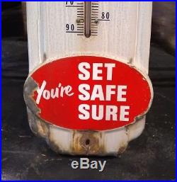 Vintage Prestone Anti-Freeze Gas Oil Porcelain Metal Thermometer Sign Old