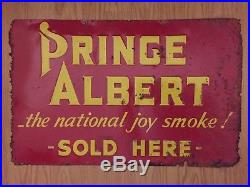 Vintage Prince Albert Metal Sign Smoke Tobacco Tobacciana advertising 1930s rare