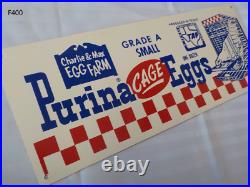 Vintage Purina CAGE EGGS Metal Sign