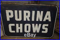 Vintage Purina Chows Embossed Feed Store Sign Metal