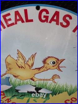 Vintage Quick Meal Gas Ranges Porcelain Heavy Metal Sign 12