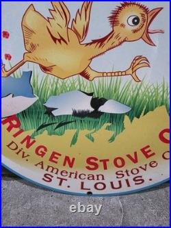 Vintage Quick Meal Gas Ranges Porcelain Heavy Metal Sign 12