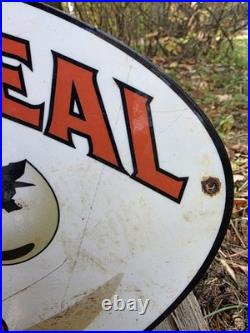 Vintage Quick Meal Gas Ranges Porcelain Heavy Metal Sign 12 X 8