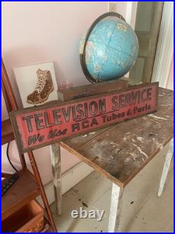 Vintage RCA television service lighted metal sign WORKING