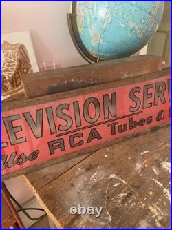 Vintage RCA television service lighted metal sign WORKING