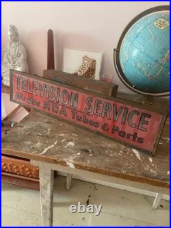 Vintage RCA television service lighted metal sign WORKING