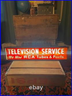Vintage RCA television service lighted metal sign WORKING