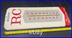 Vintage RC Cola Royal Crown advertising sign thermometer metal 25.5 x 9.5