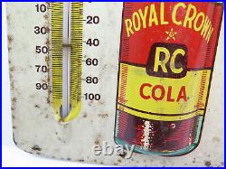 Vintage RC Royal Crown Cola Metal Advertising Soda Thermometer Sign 13.5