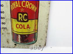 Vintage RC Royal Crown Cola Metal Advertising Soda Thermometer Sign 13.5