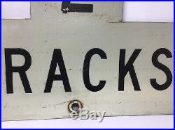 Vintage Railroad Sign 2 Tracks RR Train PRR Pennsylvania Metal Aluminum