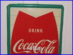 Vintage Rare Coca Cola Drink Refreshing Feeling Fishtail Bottle Metal Sign