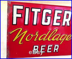Vintage Rare Fitgers Nordlager Beer Metal Sign Duluth Minn MN 20inX14in