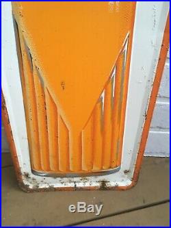 Vintage Rare Orange Crush Sign Metal Sign Barker 1967 81/4x 351/4