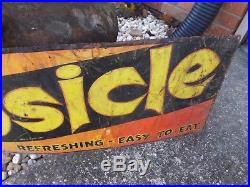 Vintage Rare Popsicle Metal Tin Sign CANDY GAS OIL SODA COLA ICE CREAM 35 x 12