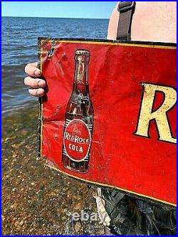 Vintage Rare Red Rock Cola Soda Pop Metal Sign 30X12