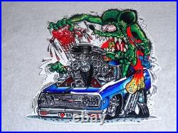 Vintage Ratfink Broken Heart? & Car Dr 12 Metal Rat Fink Ed Roth Gasoline Sign