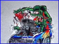Vintage Ratfink Broken Heart? & Car Dr 12 Metal Rat Fink Ed Roth Gasoline Sign