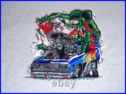 Vintage Ratfink Broken Heart? & Car Dr 12 Metal Rat Fink Ed Roth Gasoline Sign