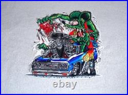 Vintage Ratfink Broken Heart? & Car Dr 12 Metal Rat Fink Ed Roth Gasoline Sign
