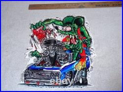 Vintage Ratfink Broken Heart? & Car Dr 12 Metal Rat Fink Ed Roth Gasoline Sign
