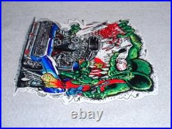 Vintage Ratfink Broken Heart? & Car Dr 12 Metal Rat Fink Ed Roth Gasoline Sign