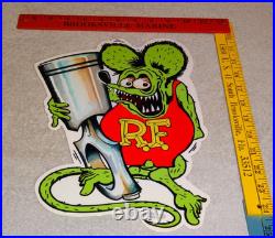 Vintage Ratfink Die-cut Rat Fink & Piston Ring 12 Metal Gasoline & Oil Sign Gas
