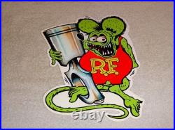 Vintage Ratfink Die-cut Rat Fink & Piston Ring 12 Metal Gasoline & Oil Sign Gas