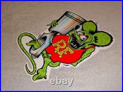 Vintage Ratfink Die-cut Rat Fink & Piston Ring 12 Metal Gasoline & Oil Sign Gas