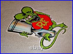 Vintage Ratfink Die-cut Rat Fink & Piston Ring 12 Metal Gasoline & Oil Sign Gas