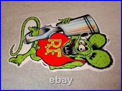 Vintage Ratfink Die-cut Rat Fink & Piston Ring 12 Metal Gasoline & Oil Sign Gas